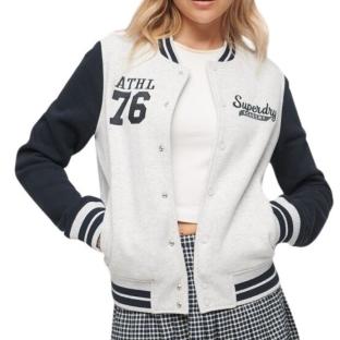 Bomber Gris Femme Superdry College Scripted pas cher