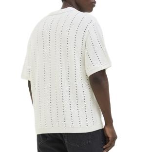 Polo Blanc Homme Jack & Jones Paros Knit vue 0