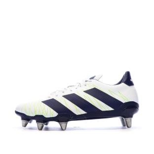 Chaussures de Rugby Blanc/Marine Homme Adidas Kakari SG pas cher