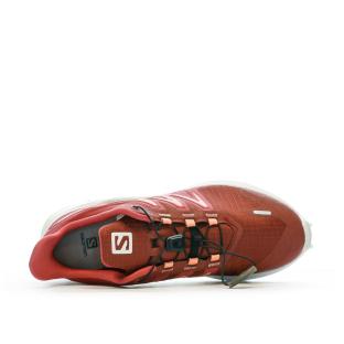 Chaussures de trail Rouge/Vert Femme Salomon Sagacross vue 4