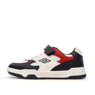 Baskets Blanches/Rouges/Marine Garçon Umbro Travys pas cher