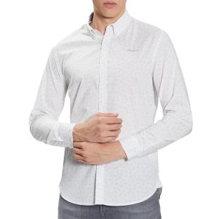 Chemise Blanche/Vert à Motfs Homme Pepe Jeans Cuxton pas cher