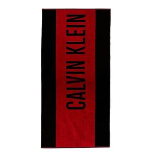 Serviette Rouge/Noir Homme/Femme Calvin Klein Jeans Towel-block pas cher