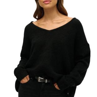 Pull Noir Femme Superdry Oversized vue 0