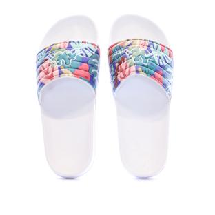 Claquettes Blanches à Fleurs Femme Kappa Logo Noles 5 vue 0