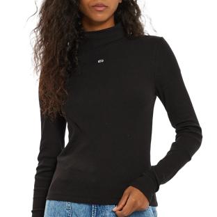 T-shirt Noir Femme Tommy Hilfiger Tjw Essential Mock vue 0