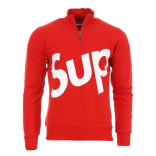 Sweat 1/4 zip Rouge Homme Supreme Grip Francy pas cher