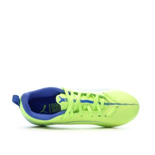 Chaussures de football Jaune Fluo Garçon Puma Ultra 5 Play FG/AG vue 4