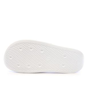 Claquettes Blanches/Argenté Femme Adidas Adilette vue 3