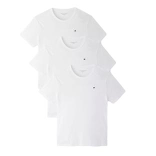 Lot de 3 T-shirts Blanc Homme Tommy Hilfiger 03576 pas cher