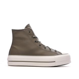 Baskets Grise Molleton Femme Converse Chuck Taylor All Star Lift vue 2