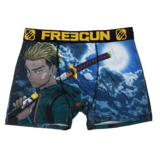 Boxer Noir/Jaune à Imprimés Homme Freegun Vib pas cher