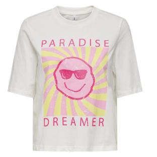 T-shirt Blanc Fille Kids ONLY Carty-sun vue 0