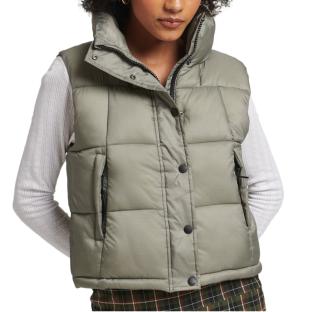 Doudoune sans manches Kaki Femme Superdry Code pas cher