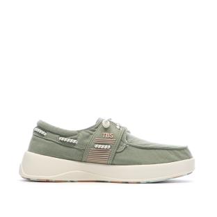 Zapatos náuticos verdes para mujer TBS de lona de algodón color arcilla ver 0