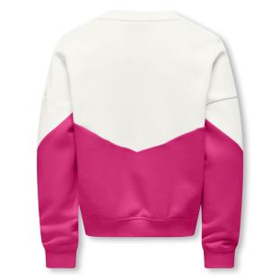 Sweat Rose/Blanc Fille Kids ONLY Kogruna vue 0