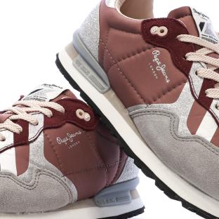 Baskets Bordeaux/Gris Femme Pepe jeans Marlon vue 0