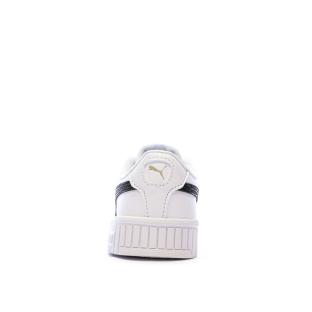 Baskets Blanche/Noir Fille Puma Carina 2.0 Zebra vue 3