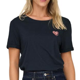T-Shirt Marine Femme Only Kita pas cher