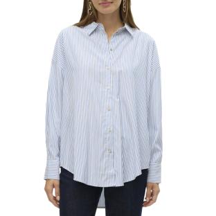 Chemise Blanche/Bleu à rayures Femme Vero Moda Nora pas cher