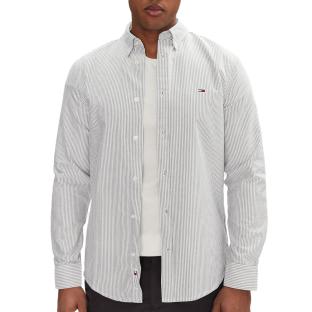 Chemise Rayures Blanc/Grise Homme Tommy Hilfiger Stripe Oxfo pas cher