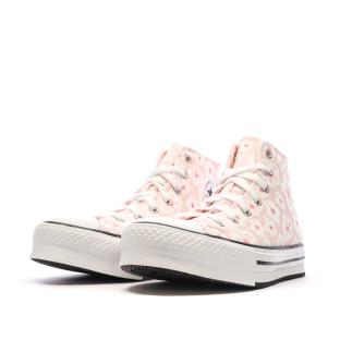 Baskets Rose Ado Converse All Star Lift Platform Flower vue 6