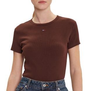 T-shirt Marron Femme Tommy Hilfiger Slim vue 0