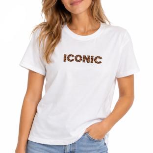 Weißes Damen-T-Shirt „Mutter und Tochter“ mit Iconic-Leopardenmuster Ansicht 0
