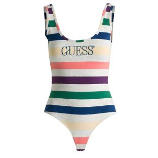 Body Gris Femme Guess Guess Logo Striped vue 0