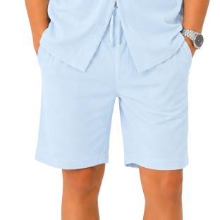Short Bleu Garçon Paname Brothers Poly Texture vue 0