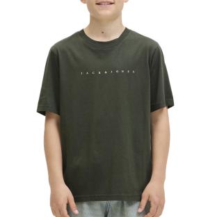 T-shirt Kaki Garçon Jack & Jones Jestar vue 0