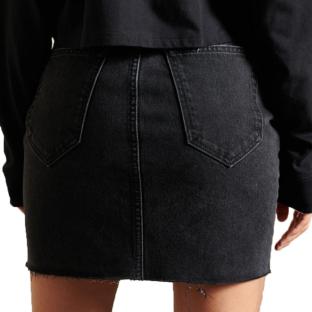 Jupe en Jean Noir Femme Superdry Mini Skirt vue 2
