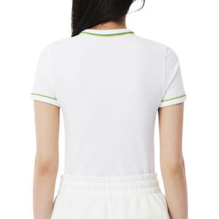 T-shirt Blanc Femme Lacoste Contrast Accent vue 0