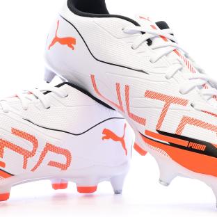 Chaussures de football Blanc/Orange Homme Puma Ultra 5 Play Mxsg vue 7