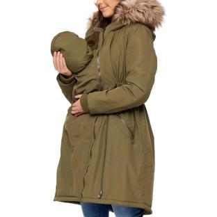 Manteau de Grossesse et de Portage Kaki Femme Mamalicious Lamy Jacket 3in1 vue 3