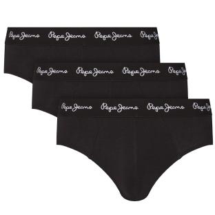 x3 Slips Noir Homme Pepe Jeans PMU vue 0