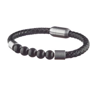 Bracelet Cuir Tréssé Noir Homme Geographical Norway SG-315004 pas cher