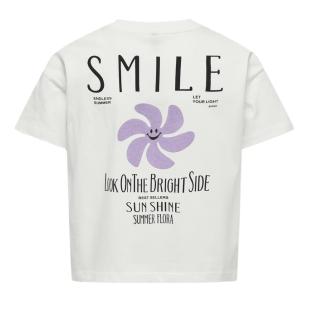 T-shirt Blanc Fille Kids Only Sun-veras Flower vue 0