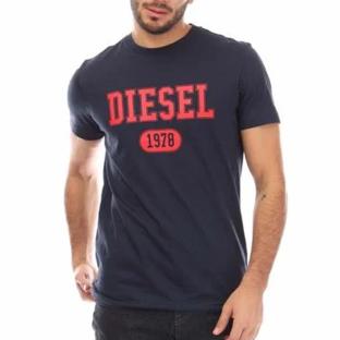 T-shirt Marine/Rouge Homme Diesel Maglietta pas cher
