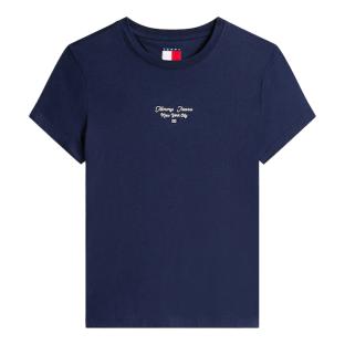 T-Shirt Slim Marine Femme Tommy Hilfiger Logo vue 2