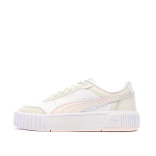 Baskets Blanc/Rose/Ecru Femme Puma Carina Mia vue 0