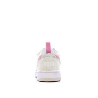Baskets Blanches/Roses Fille Puma Rebound vue 3