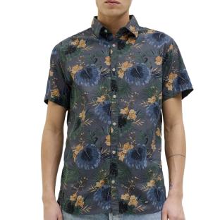 Chemise Bleu/Vert Homme Jack & Jones Hawaii pas cher