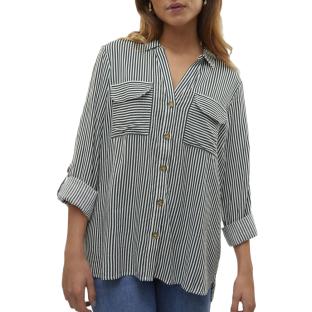Chemise Kaki/Blanches Femme Vero Moda Bumpy pas cher