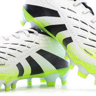 Zapatillas de fútbol blancas/negras/amarillas para niños Adidas Predator League MG ver 0