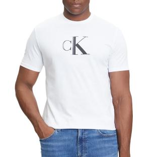 T-Shirt Blanc Homme Calvin Klein Jeans Center LV04RC857G pas cher