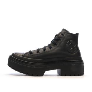Baskets Noires Femme Converse Leather pas cher