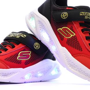 Baskets Rouges/Noires Garçon Skechers krendo vue 0
