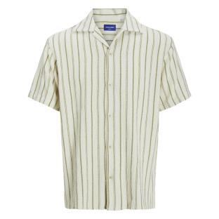 Chemise Rayure Écru/Kaki Homme Jack & Jones Stripe Resort vue 3