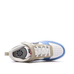 Baskets Blanche/Bleu Garçon Nike Court Borough Low Recraft vue 4